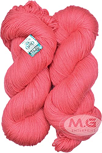 Image of M.G ENTERPRISE Os wal Brilon Gajri (500 gm) Wool Hank Hand Knitting Wool /Art Craft Soft Fingering Crochet Hook Yarn, Needle Knitting Yarn Thread Dyed