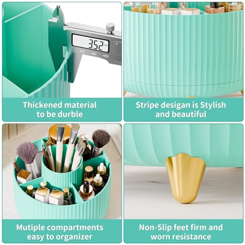 Image of fanado 360 Rotate Makeup Brush Holder Organizer, Makeup Organizers Countertop, Makeup organization and Skincare Storage for Vanity, Desktop, Bathroom (Mint Green)