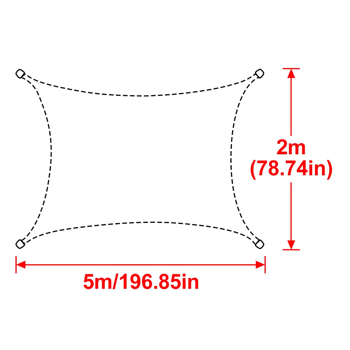 ECYC Ltd Rectangle Sun Shade Sail, Outdoor Shade Sail Waterproof 98% UV Block Sun Shade UV Protection Shade Sail Cloth for Garden, Yard, Lawn, Patio, Porch, Deck, 6.56' x 16.4'