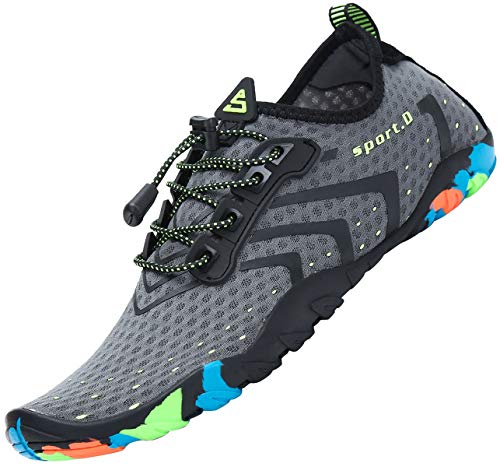 Tmaza Escarpines Agua Hombre Mujer Escarpines Snorkel Antideslizante Secado Rápido Zapatos para Deportes Acuaticos Gris 43 EU