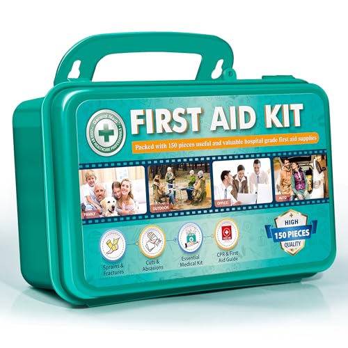 Image of General Medi 150 Pieces Hardcase First Aid Kit - First Aid Box Contains Premium Medical Supplies for Travel, Home, Office, Vehicle, Camping, Workplace & Outdoor