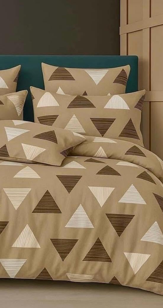 Super Soft Glace Cotton Single AC Comforter II Blanket II Duvet for Single Bed with 1 Flat Bedsheet and 1 Pillow Cover, 3 Pc Set- (Brown)-image-37