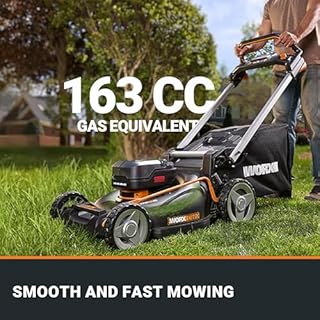 WORX Nitro 40V 21" Cordless Lawn Mower with Aerodeck & Intellicut, Electric Mower with Variable Speed, Self-propelled Lawn Mower WG760 – (2) PowerShare 5.0Ah Batteries & Charger Included