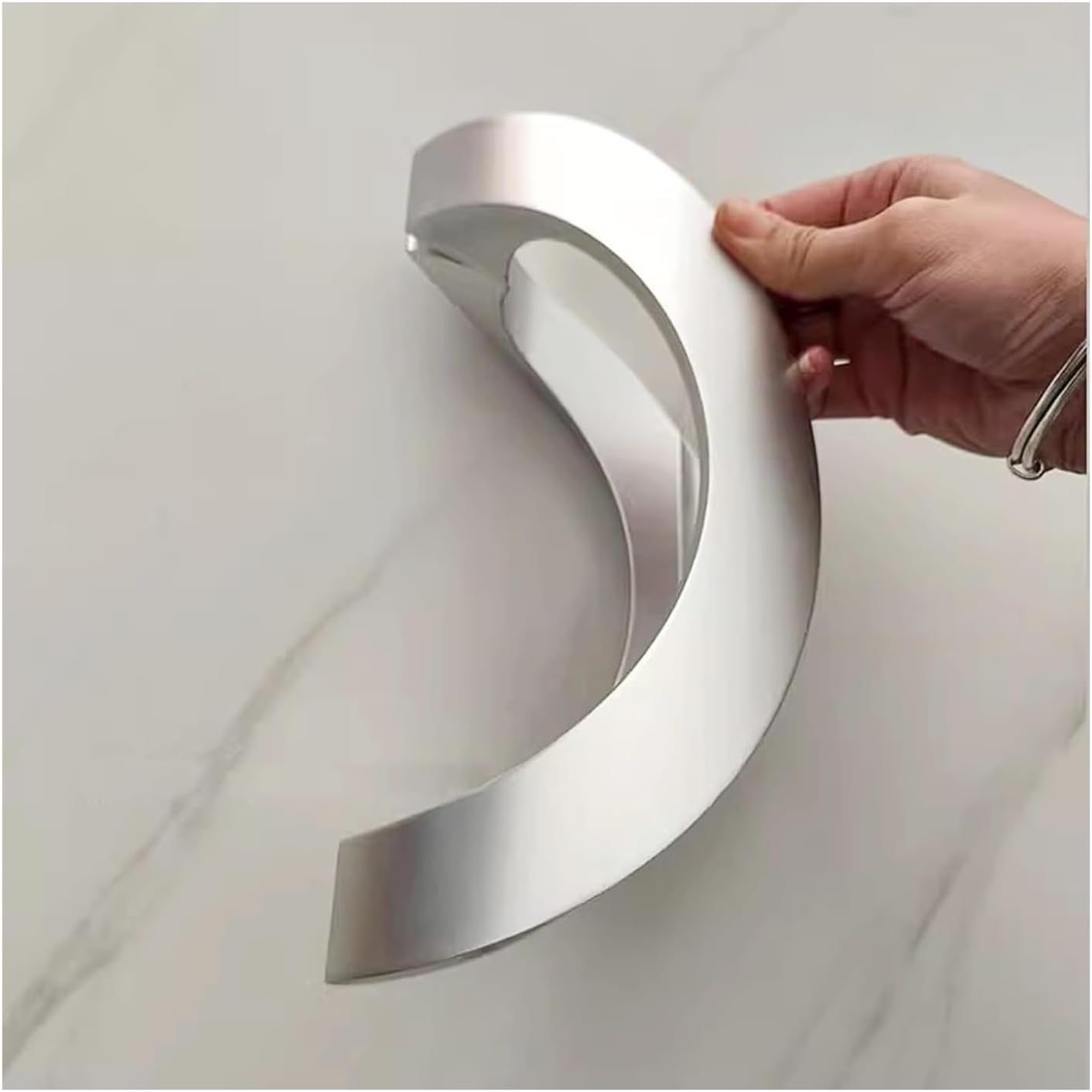 Sliding Barn Door Handle Heavy Duty Barn Door Pull Handle with Mounting Parts, Commercial Glass Pulls for Home Office Store Door Entry/Sier/18Cm(7 1/8In)*14.5Cm