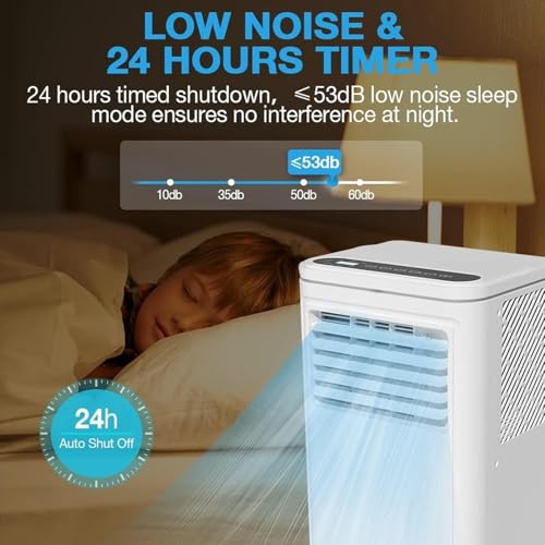 Image of Electactic 8050 BTUs Portable Air Conditioners for Room up to 400 Sq. Ft, Air Conditioners Portable with Cool /Fan /Dry /Sleep Mode, 24H Timer, Remote Control, Window Kit