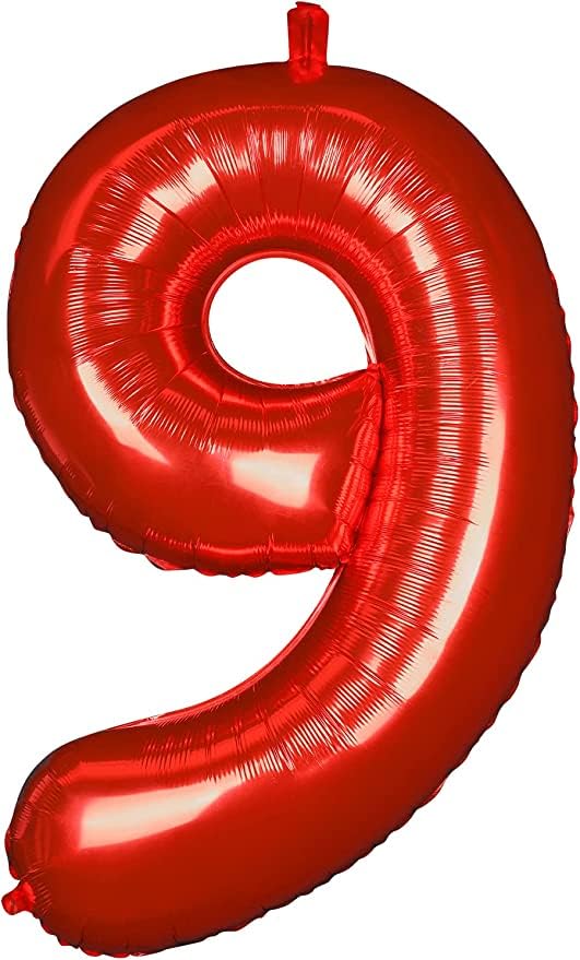 Ballon Zahl 9 – Silber, 101 Cm – Für 9. Geburtstag, Mit Helium Fliegend – Partydekoration Geburtstag – Langlebig & Wiederverwendbar