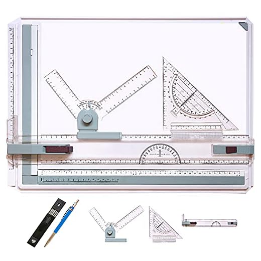 Frylr Metric A3 Drawing Board Drafting Table Multifunctional Drawing Board Table with Clear Rule Parallel Motion and Angle Adjustable Measuring System