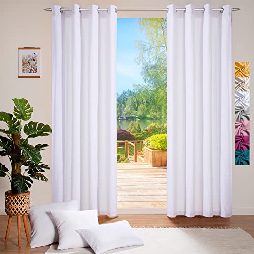Heimtexland ® Tenda decorativa in cotone, opaca