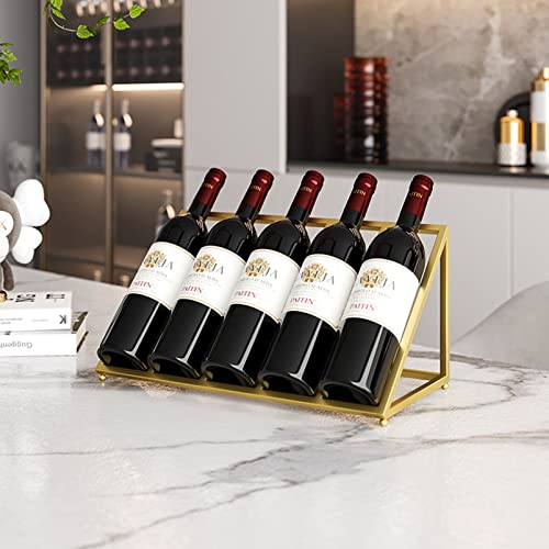 Soporte metálico para vino de 5 botellas para mesa y encimera miniatura 3