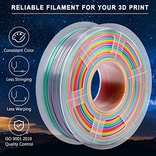 Image of FiLAMONT PLA Silk Filament 1.75mm, 3D Printer Filament, Shiny Silk 1.75 PLA Filament, 1kg(2.2Lbs) /Spool (Silk Black)