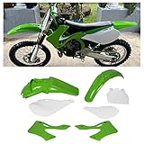 ECOTRIC Replica Plastic kit Compatible With Kawasaki KX125 KX250 1999 2000 2001 2002, Green & White