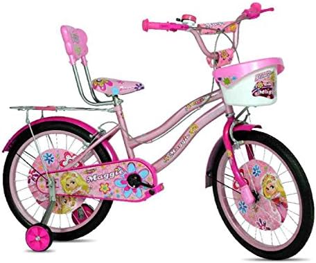 Allwyn Maggie 1408 Single Speed 14T with Side Wheel Bicycle for Kids 2-5 Years - (Pink)