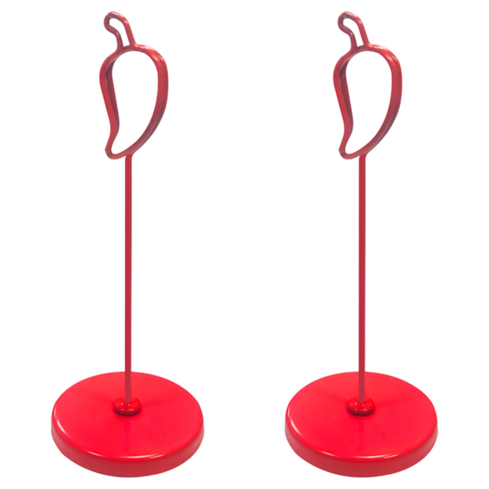 Jazuaiao 2Pcs Decorative Pepper Shape Name Card Holder Multipurpose Metal Table Number Holder for Display Memos Notes Picture Music Note Stand
