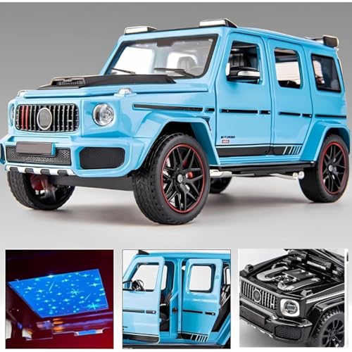 Image of 1:32 Scale Model Car - Exclusive Alloy Metal Pullback Toy with Openable Doors, Lights, and Music for Kids (G Wagon)