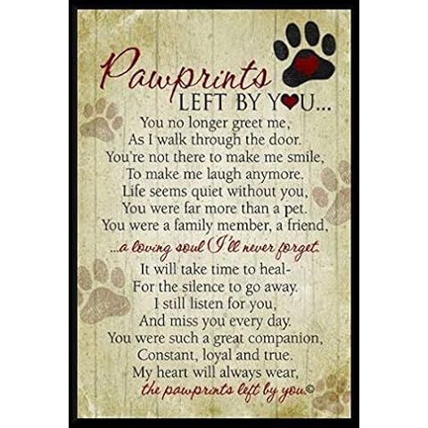 The Grandparent Gift Co. Grandparent Gifts Paw prints Left By You Memorial Pet Plaque Size: 5 by 7 Cover