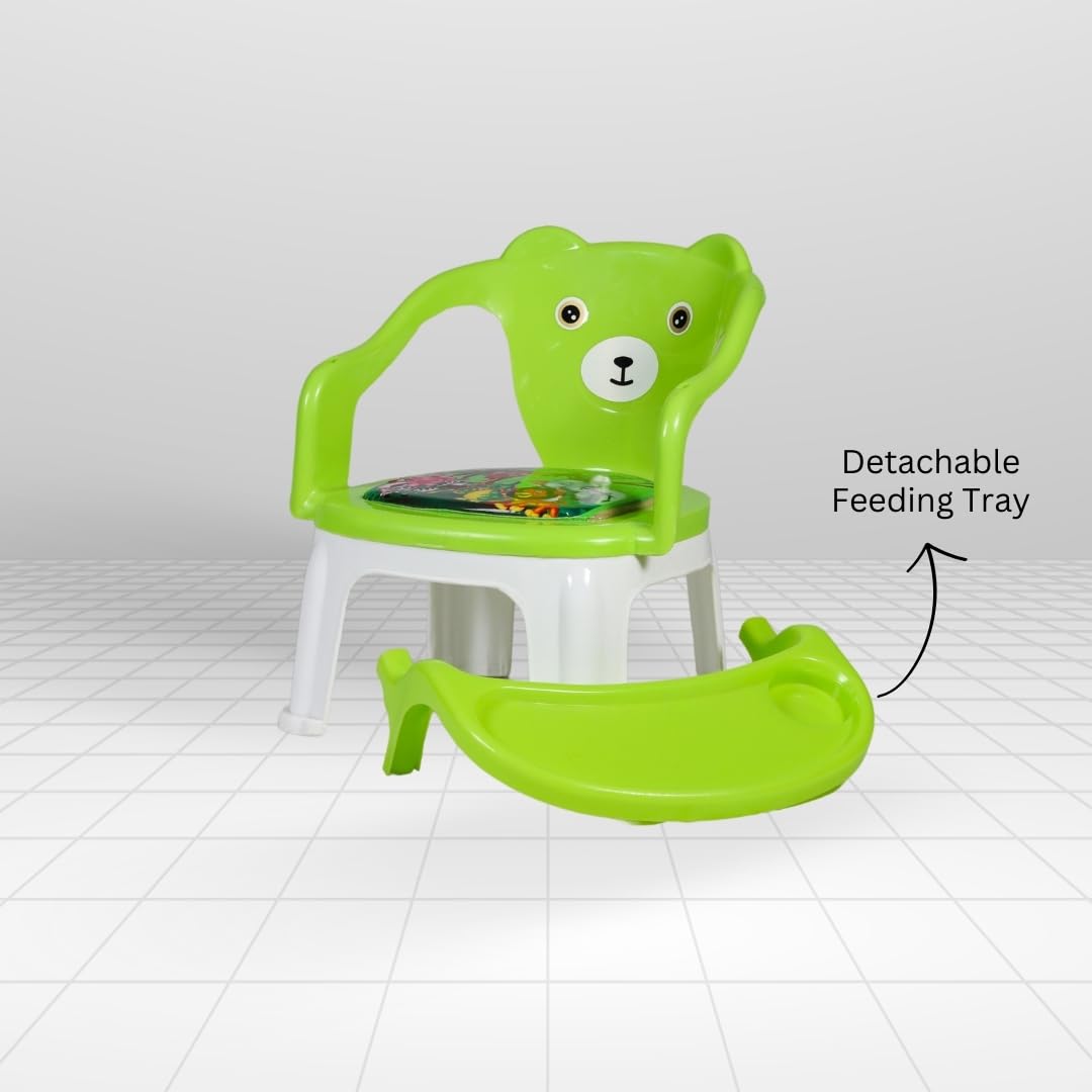 The Tickle Toe Plastic Baby Chair with Cushion & High Backrest | Booster Study & Activity Chair for Toddlers (1β3 Years, Green) 1