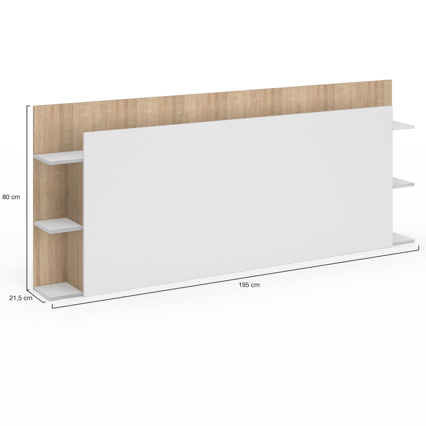 IDMarket - Tête de lit sur Pied CIRI pour lit 140 et 160 cm avec rangements Blanc et Bois