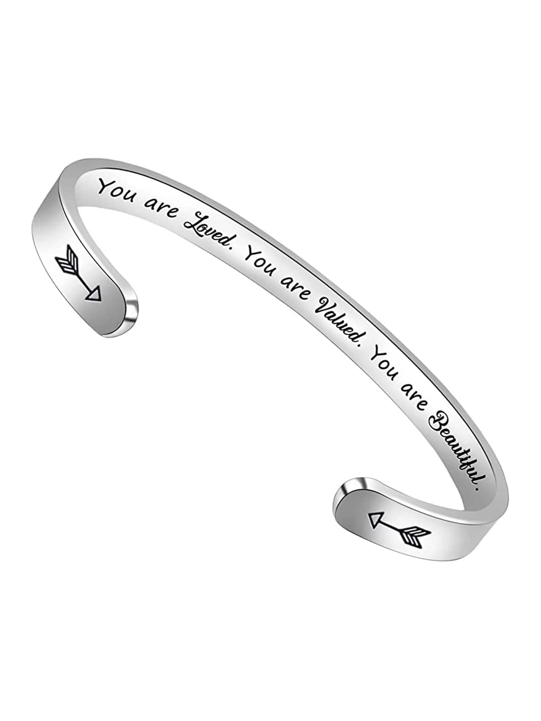 Yellow Chimes Kada Bracelet for Women Stainless Steel Engraved You are Loved,You are Valued,You are Beautiful Cuff Bracelet for Women and Girls (B09NYB19QR) Amazon Price History, Amazon Price Tracker