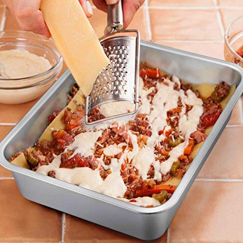 Teamfar Lasagna Pan Set Of 2, Brownie Pan Rectangle Cake Pan Stainless Steel, Heavy Duty & Healthy, Easy Clean & Dishwasher Safe, Brushed Surface-13 & 10 Inch #TOP3