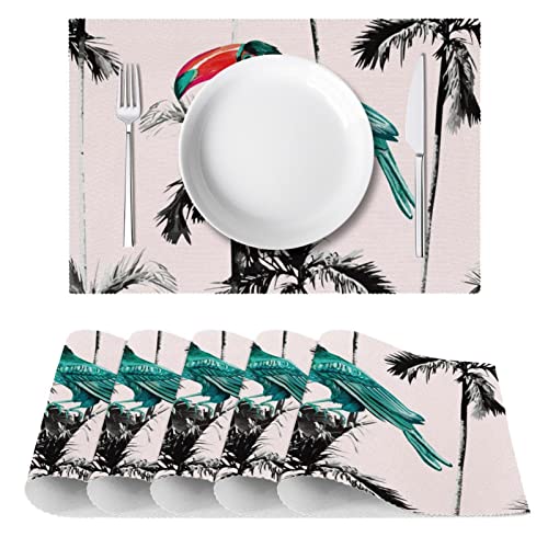 Set de table perroquet vert décoration de table exotique chic pour dîner entre amis - 3