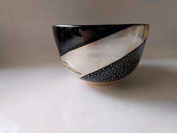 Amazon.co.jp: 暁窯 岡田暁山 作 色絵鵲橋絵 抹茶碗 茶道具 茶碗 共箱