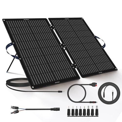 Panneau solaire portable 100W pliable avec connecteurs 11 en 1