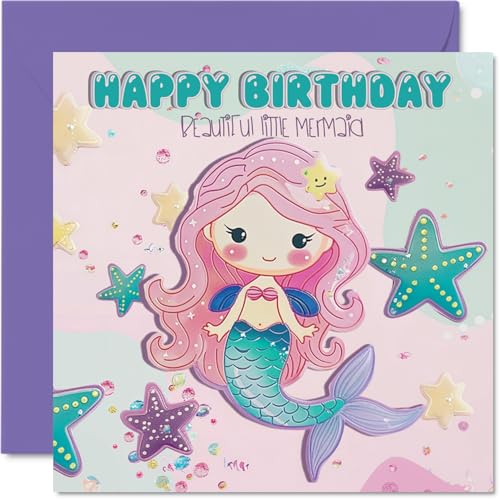 Stuff4 Birthday Card Girls, Beautiful Little Mermaid