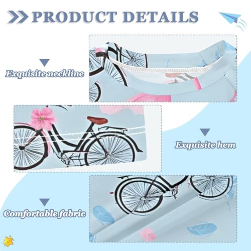 ALAZA Kids Rash Guard Girls Toddler Swim Shirts Short Sleeve Flamingo Bike UPF 50+ 3T3