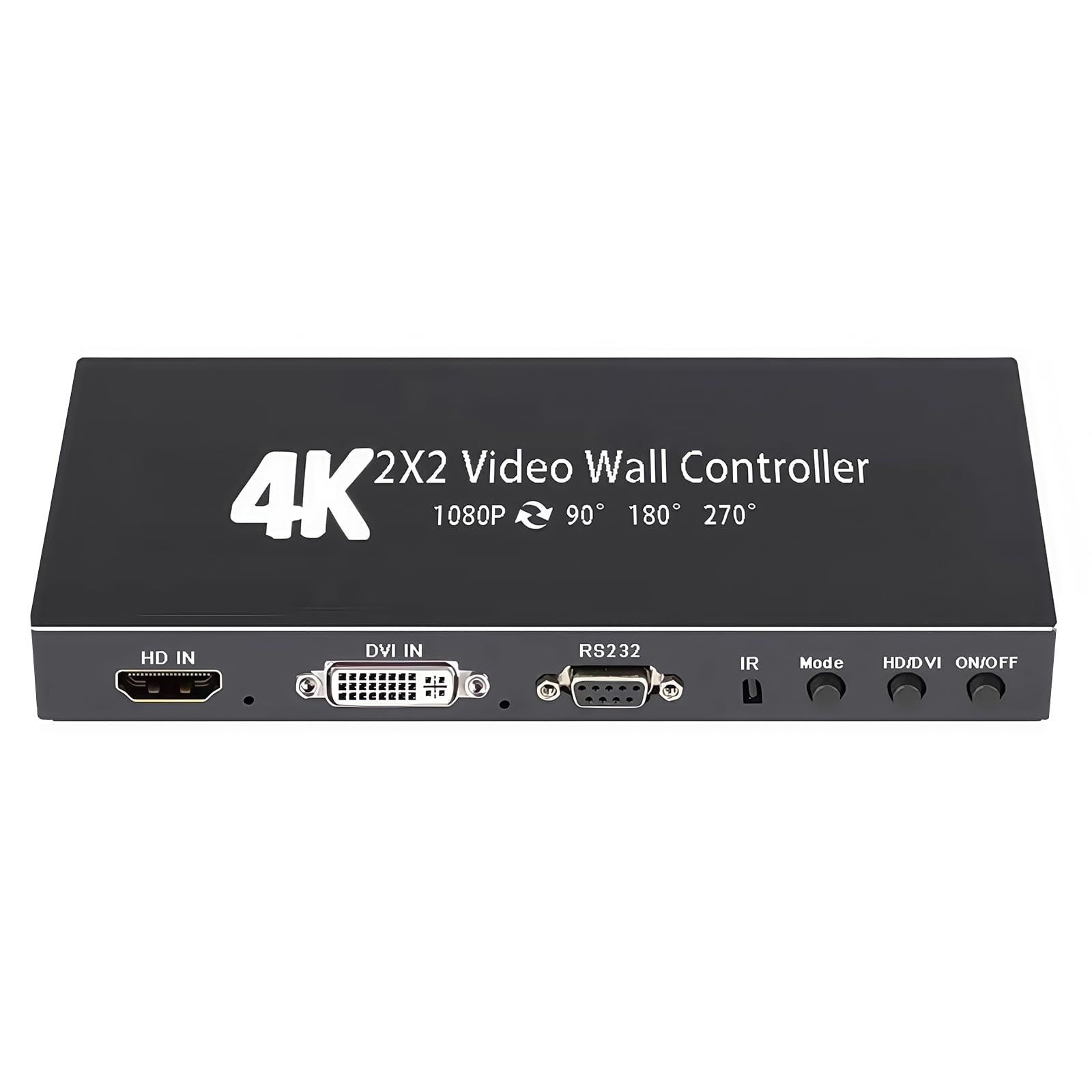 4K Videowand Prozessor mit 4 HDMI Ausgängen, 2x2 Wandaufbau, 90/180/270° Rotation & Audio Extraktor