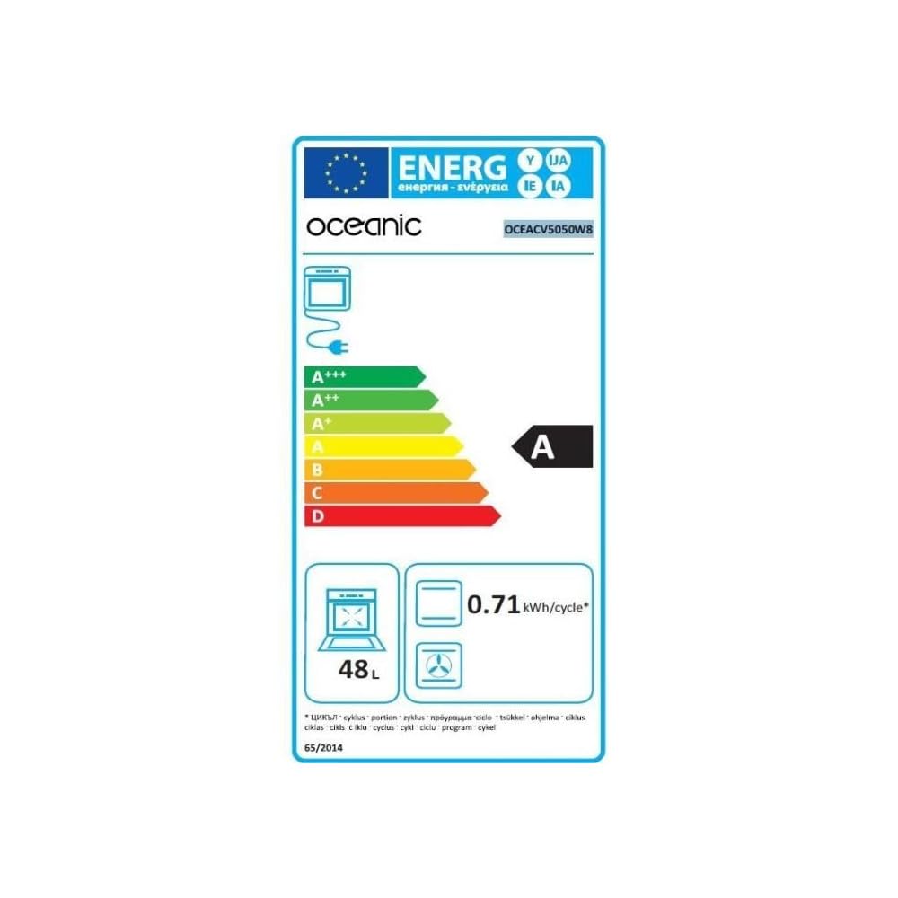 Cuisinière vitrocéramique Électrique 48L OCEANIC 50cm, CV5050W8