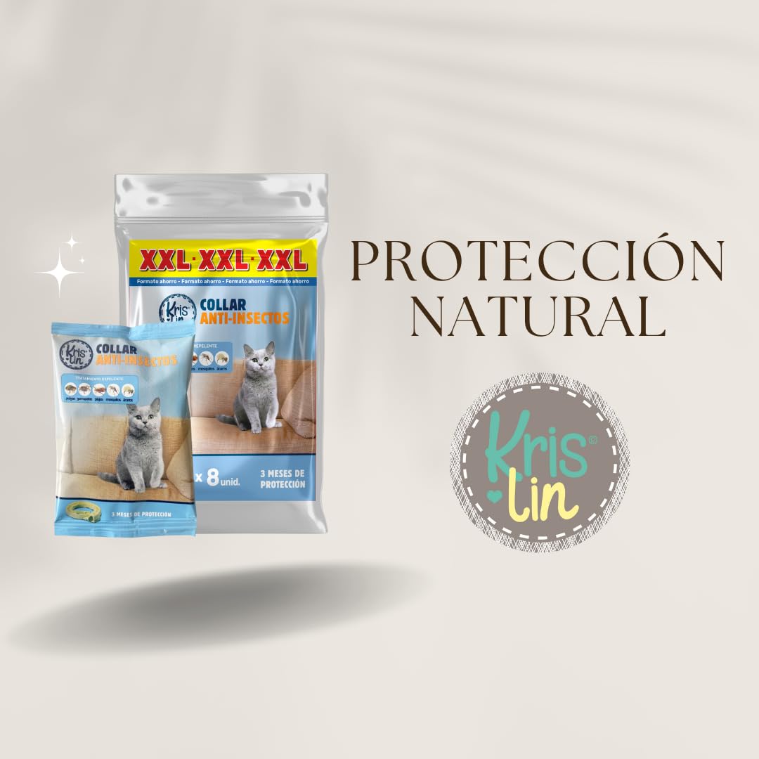 Collar antiparasitario para Gatos con Margosa, geraniol y lavandino, Cítrico, Marrón, 33cm