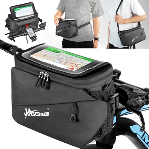 JASCOPRO 4.5L Lenkertasche Mit Adapter, 3 in 1 Wasserdicht Fahrrad Vorne...