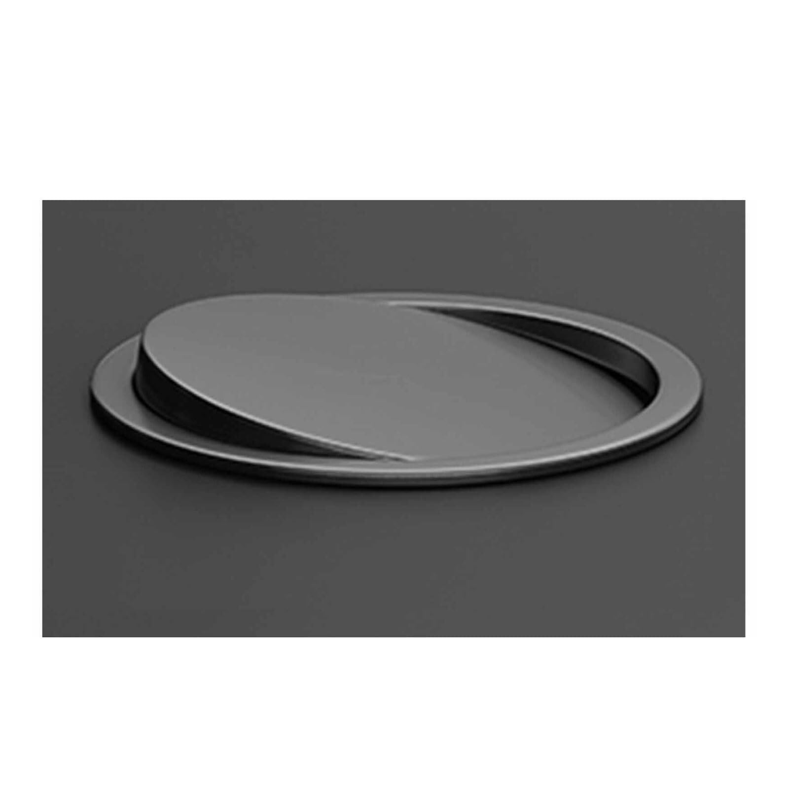 DFGHNBVC Built-In Trash Bin Lid For Kitchen Countertop Trash Grommet Hidden Swing Trash Can Lid Stainless Steel Waste Chute Cover,Gris-240Mm