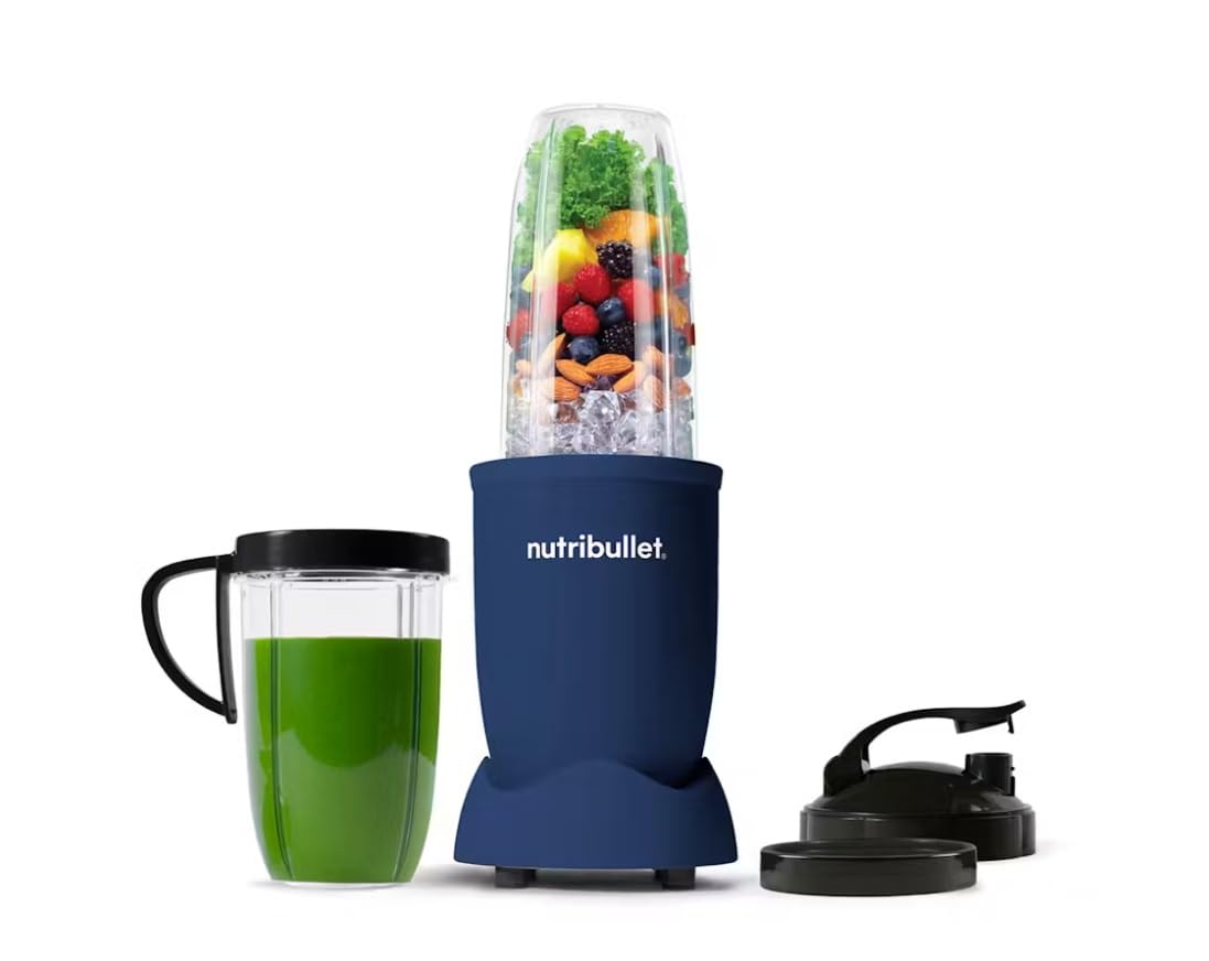 nutribullet Pro Personal Blender, Shakes, Smoothies, Food Prep, and Frozen Blending, 32 Ounce Cup, 24 Ounce Cup, Flip-top Travel Lid, 900 Watt, Matte Indigo, NB9-0901IND