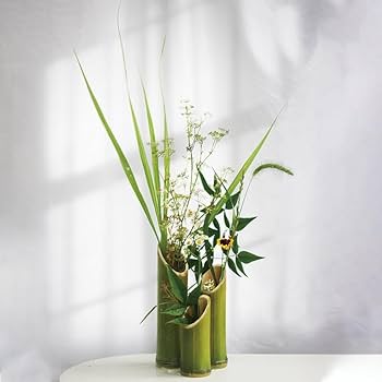 Amazon.co.jp: Aoccqkf 3点セット竹筒花瓶 フラワープランター