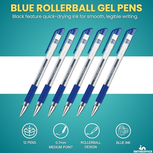 Bolígrafo de gel azul 0.7 mm pack de 12 miniatura 2