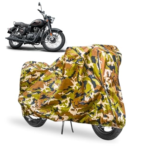 Image of Waterproof Bike Cover Compatible with RE Bullet 350 All Weather, UV Heat Resistant, Dustproof, Triple Stitched, Windproof Elastic Bottom