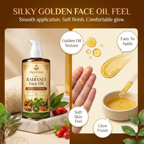 Image of Radiance Face Oil, Pure and Natural Lightweight Facial Oil for Glowing Skin | Dry Skin Moisturizer, Smooth Soft Skin Care - 60ml