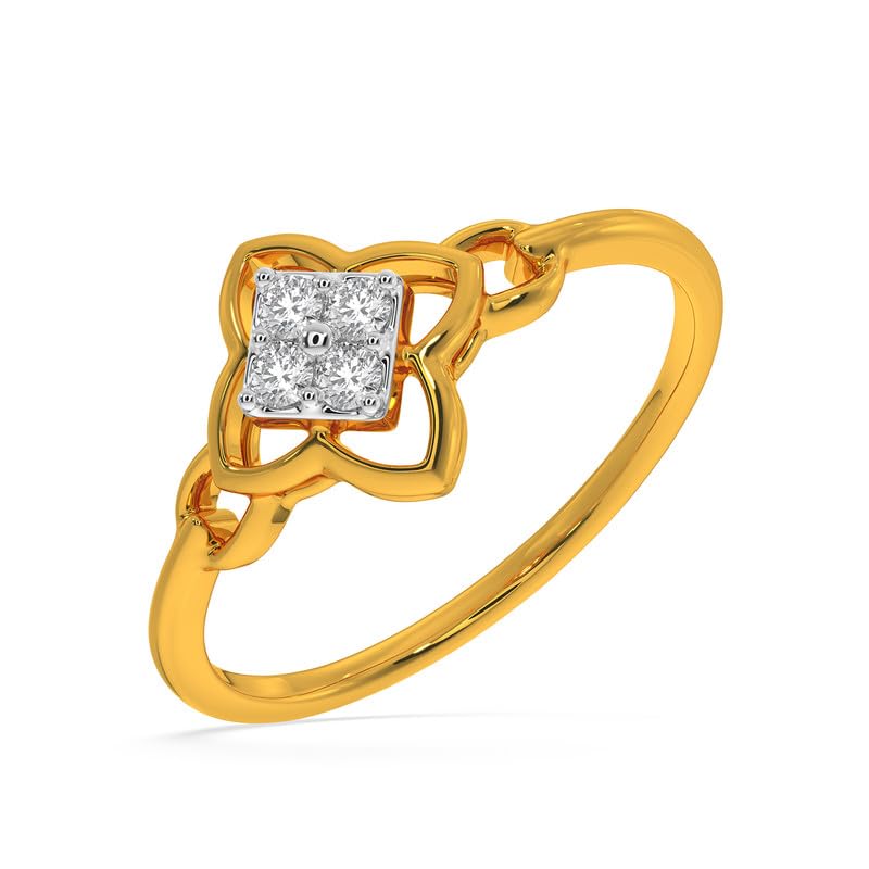Image of KISNA 14k / 18k Real Gold & Diamond Ring | Diwali, Rakhi Rakshabandhan Gift for Sister /Bhabhi /Women | With Certificate of Authenticity & BIS-Hallmarked Gold Jewellery | Paloma Ring
