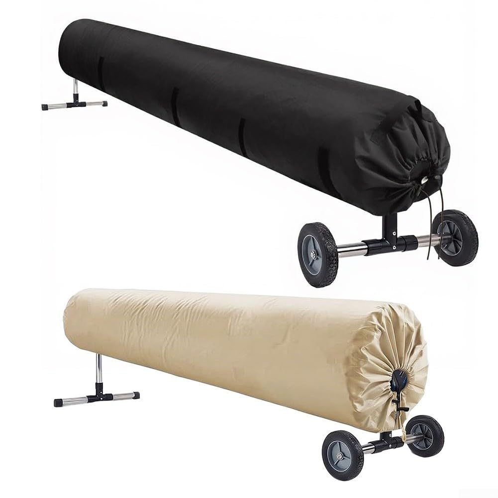 Copertura Protettiva per Avvolgitore Piscina per solare in Tessuto Oxford 210D UV Pioggia e per polvere Dimensioni Multiple(beige730*76cm)