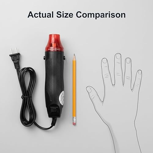 Miniatura 5 de QWORK - Pistola de calor de 110 V y 300 W, herramientas de pistola de aire caliente, pistola retráctil con soporte y cable de alimentación, para