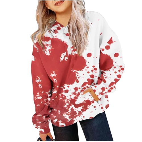 Halloween Sweatshirts for Teen Girls Spooky Season Funny Long Sleeve Hooded Tops Fashion Graphic Print Hoodies