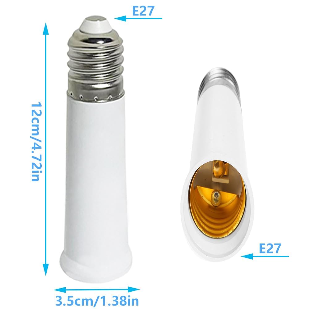 E26 Socket Extender, E26 to E26 Standard Medium Base,3.7inch, Extension Socket Adapter, Light Bulb Socket Extension, Lamp Holder Adapter,Max 200W Light Bulb?4 Pack?