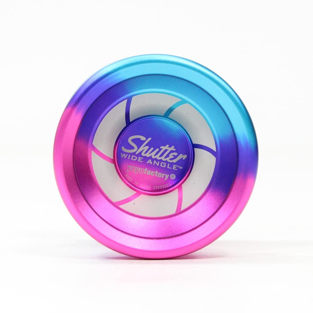 YoYoFactory Wide Angle Shutter Yo-Yo Blasted Aluminum Finish (Aqua Pink Fade)