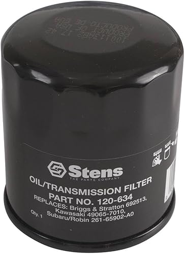 Stens Filtro de aceite 120-634 compatible conreemplazo para Kawasaki FH381-721V, FH601-770D, FJ180V y FX751-1000V para motores 14-19 HP 49065-0724,