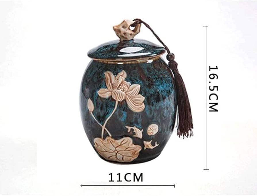 Amazon.co.jp: 葬儀用壷手作りセラミック窯火葬用壷人間の灰用成人用