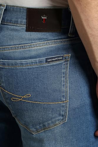 Image of Louis Philippe Men's Slim Fit Stretch Fabric for Comfort Premium Wash Aesthetic Authentic Twill and Durable Jeans