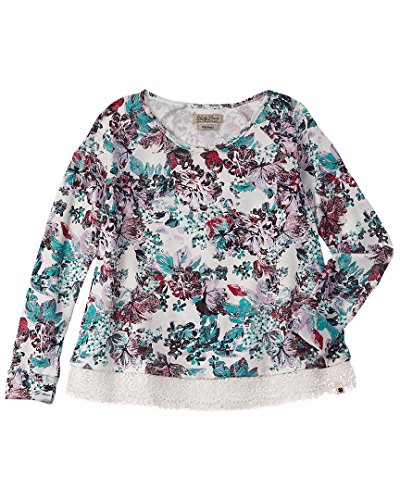 T-shirt en molleton éponge Lucky Brand avec détails dentelle