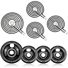 Electric Stove Burner Drip Pans WB31M198 WB31M206 Electric Stove Top Burner Replacement WB30M16" WB30M28" Compatible for G-E Hot-point Ken-more General Electric Stove Parts by MIFLUS