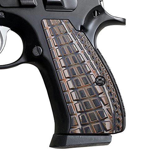 CZ 75/85 Compact G10 Grips, Grenade Texture, Coyote Color, Cool Hand Brand